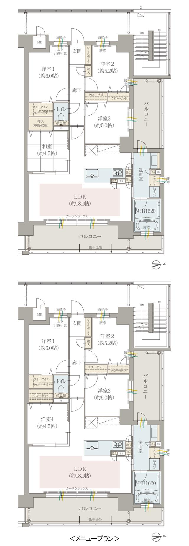 オーヴィジョン武岡テラスの間取り図　I：4LDK+WIC