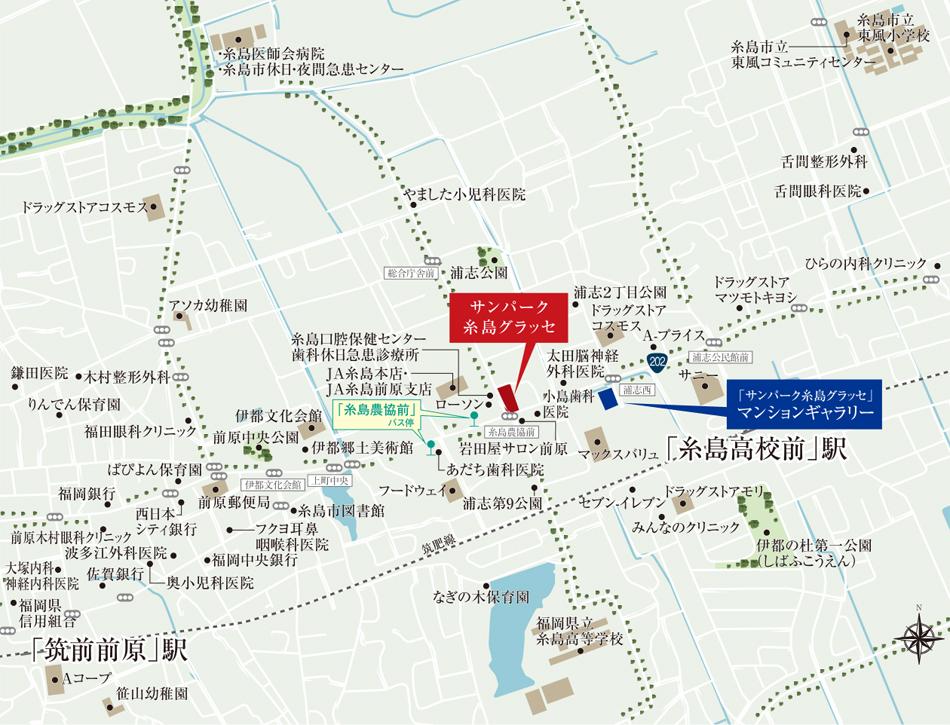 サンパーク糸島グラッセのモデルルーム案内図