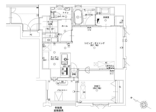 レ・シャトー泉崎の間取り図　EP：1LDK