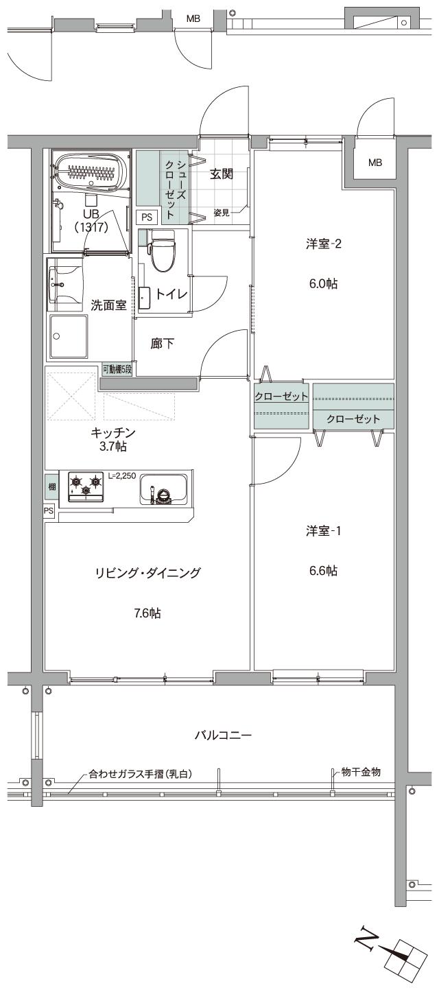 大成キングスマンション リゾートテラス宜野座シエロの間取り図　F3：2LDK