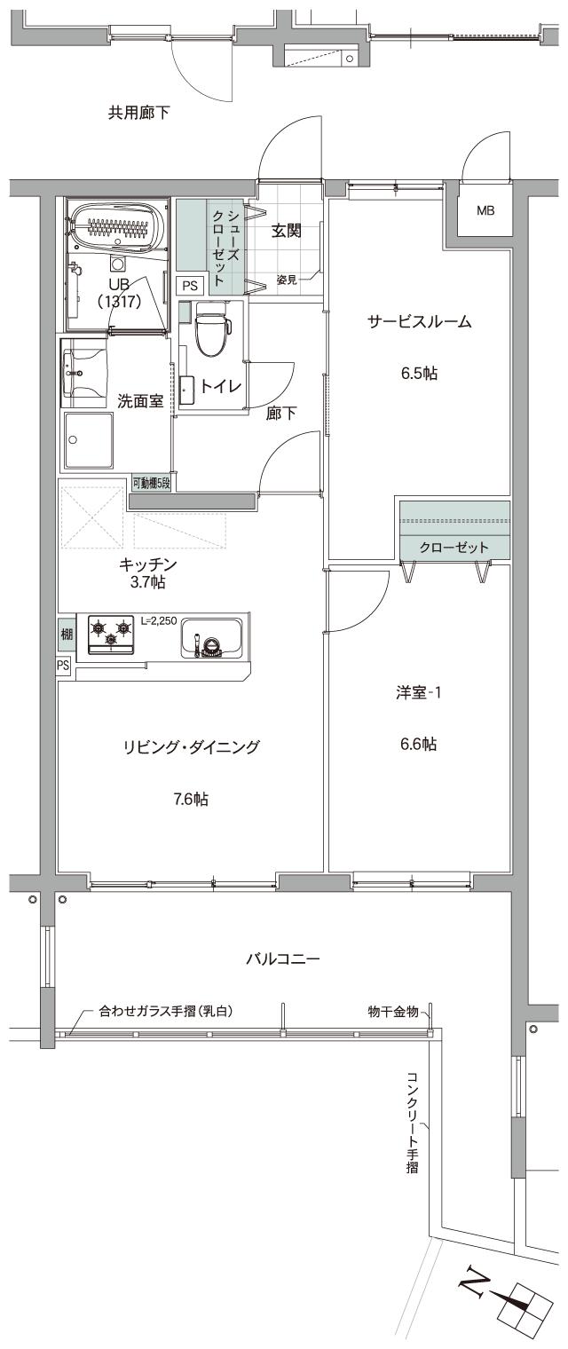 大成キングスマンション リゾートテラス宜野座シエロの間取り図　F1：1LDK+S