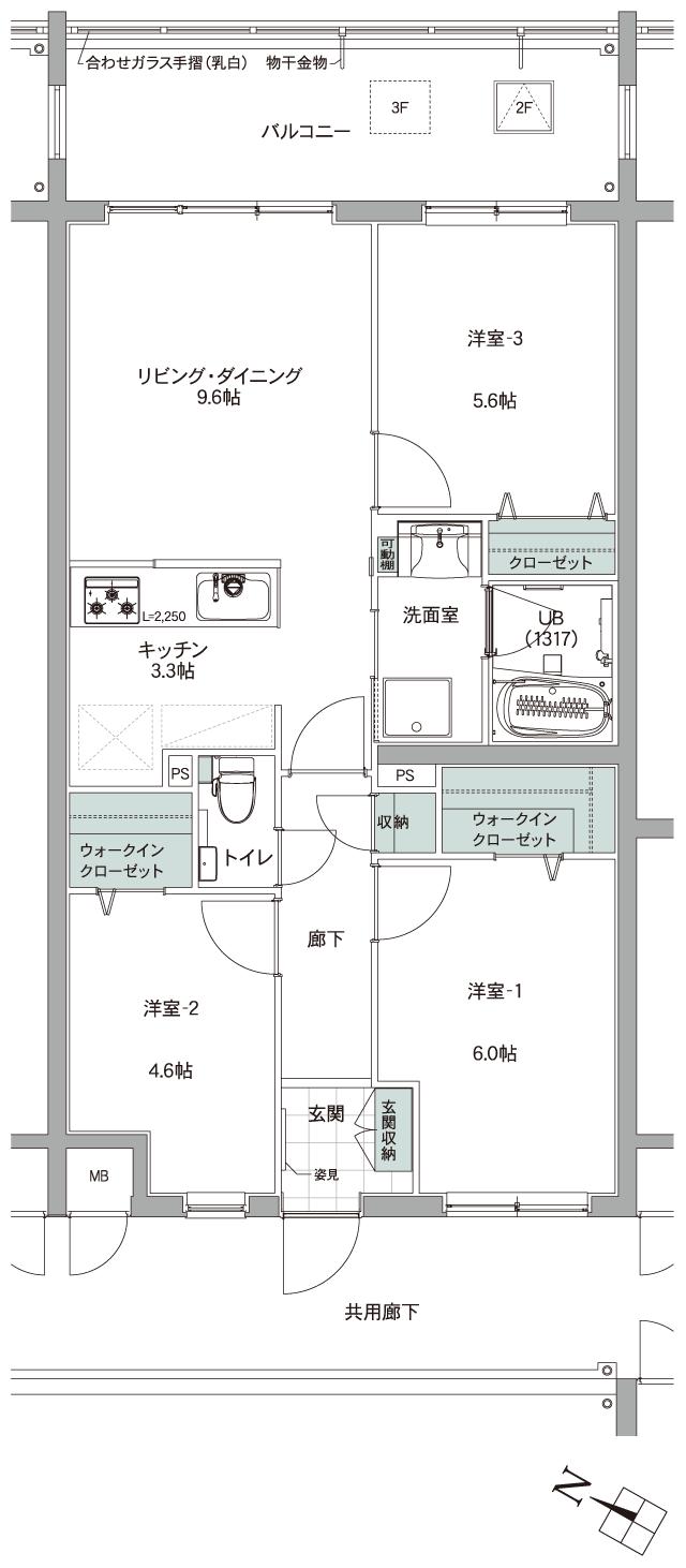 大成キングスマンション リゾートテラス宜野座シエロの間取り図　B1：3LDK