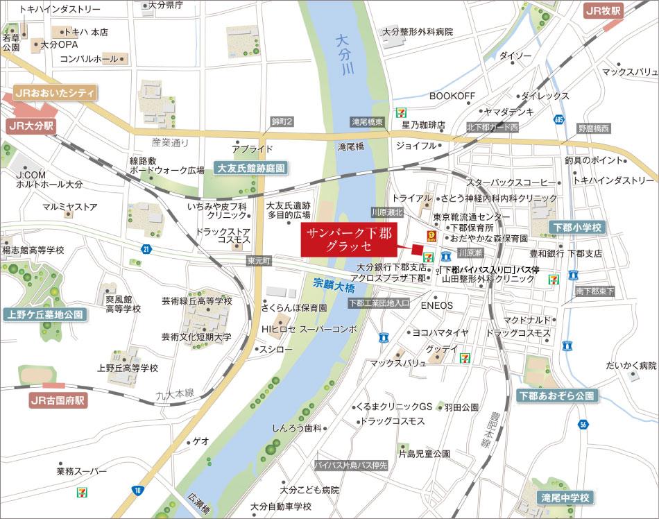 サンパーク下郡グラッセのモデルルーム案内図
