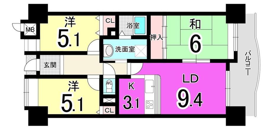 リヴィエール本城台　中古マンション　本城小・本城中学校