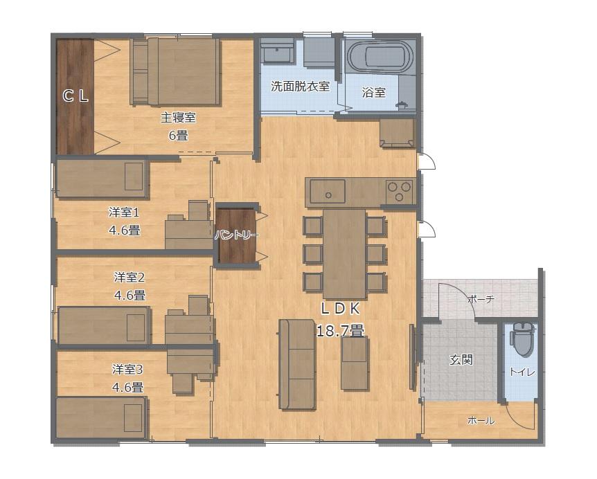 【悠悠ホーム】　大津町美咲野　新築戸建住宅　平屋建売　22号地