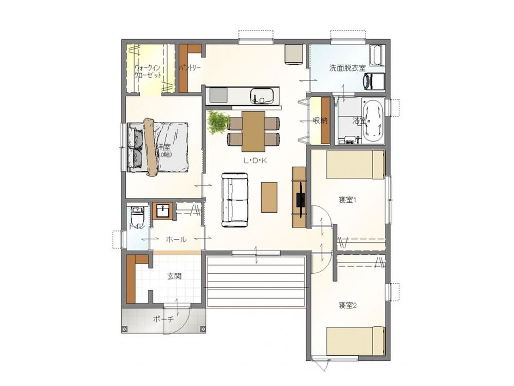 【SAKAI】中判田7号地 漆喰×無垢 平屋の建売