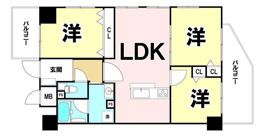 コンフォート北谷桃原パークサイド　4階