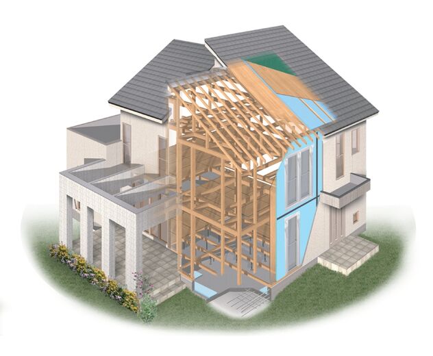 小林住宅 構造はハイブリッドな「次世代集成材」を採用の画像