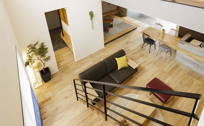 ステーツ 縦にも横にも繋いだ大空間と雪国仕様が全棟標準。こだわりのデザインを予算に合せての画像