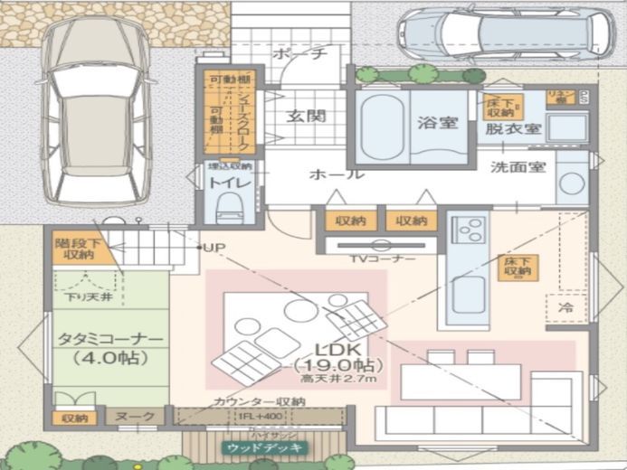 高橋開発の注文住宅 家族団らんの時間と1箇所にまとめた生活動線で家事ラクな間取りの画像