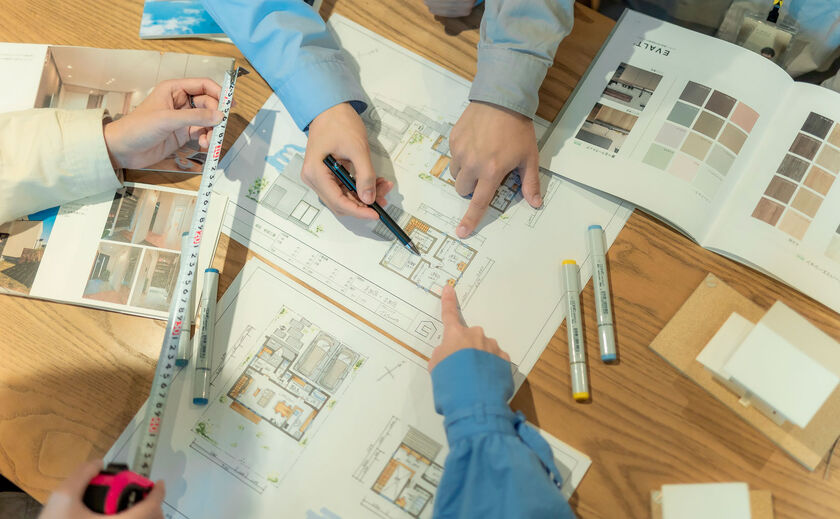 シンプルハウス 3人体制のチーム設計で、意見をブラッシュアップしながら間取りプランの提案をの画像