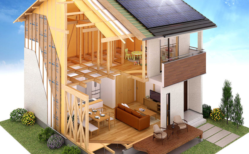 三昭堂 「強度・構造」に自信。オール4寸構造体×ダイライト耐力面材×筋交の画像