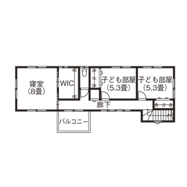 一棟入魂　井戸川建築 職人が木を活かし、技で生み出す、日本伝統の美しさを湛える邸宅。木をふんだんに使用した清々しい空間の間取り図（5LDK）2階