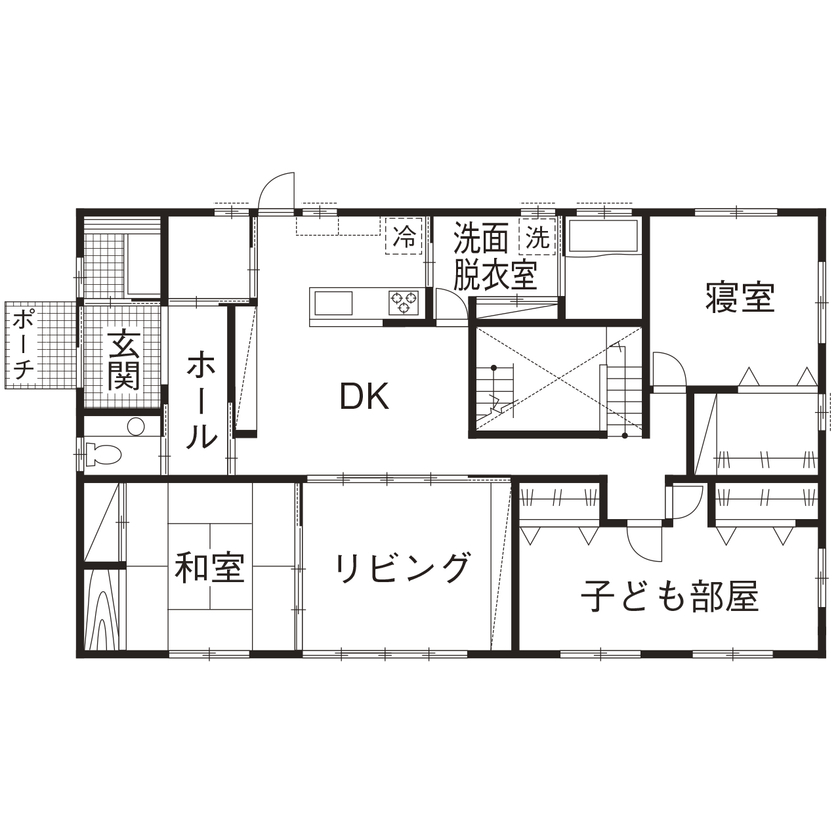 一棟入魂　井戸川建築 憧れの「和風建築」を実現。自社大工が創る美しい木の家の間取り図null1階