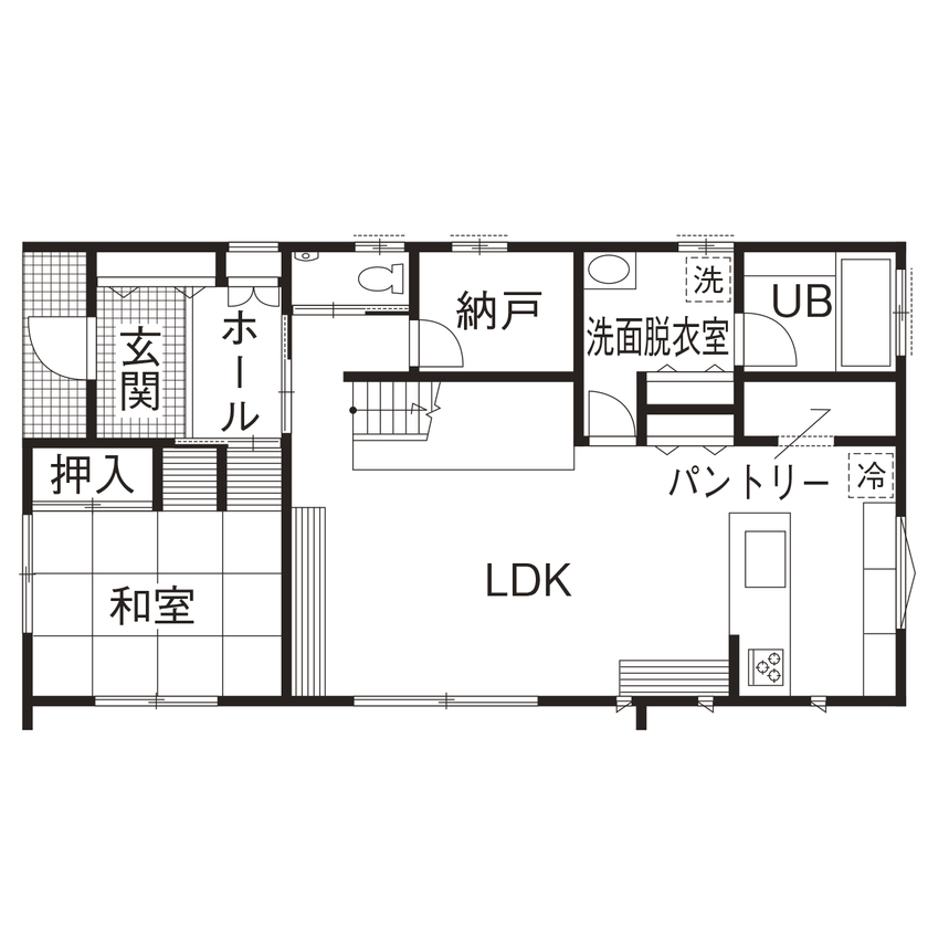 一棟入魂　井戸川建築 優しい肌触りの無垢材が心地よい、思いっきり遊べる住まいの間取り図null１階