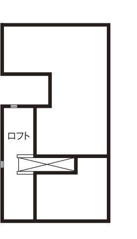 吹抜けの家  福山住宅 【2500～3000万円/間取図有/ロフト/中庭】 心地好い距離感で暮らす。北摂で土地から叶えた納得の家の間取り図（３LDK＋ロフト＋中庭）ロフト