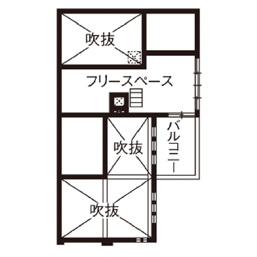 吹抜けの家  福山住宅 【4000万円～】高台を愉しむ家。アール設計の眺望リビング、上品なインテリア…繊細に想いを形にの間取り図（3LDK+ロフト＋S）ロフト