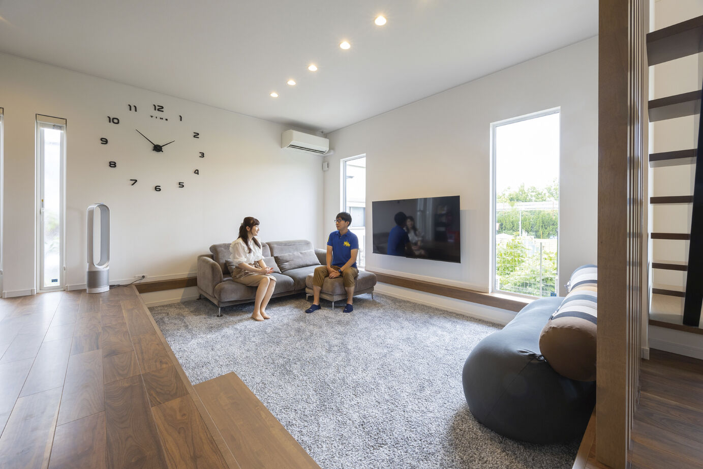 吹抜けの家  福山住宅 【吹き抜け/北摂/3000万円台/一級建築士】緑を切り取る窓がある暮らし。伸びやかで美しい家の建築実例画像3