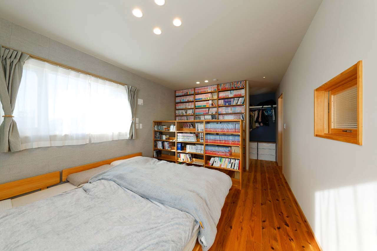松本建設 ハート・ビル建築設計事務所 【熊谷市／2000万円台／30坪台／間取り図有】3000冊分の本棚など、造作でこだわりを叶えた心地よい木の家の建築実例画像7