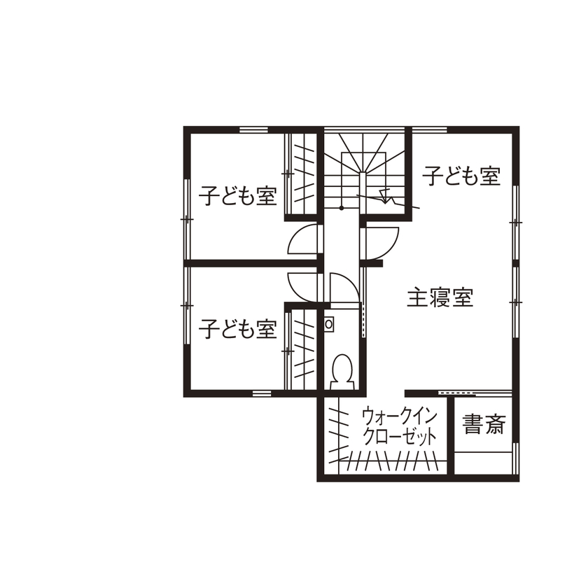 アーキテックス（GROOVY / KANAL HOME / SIMPLE is... / dramacy） 【2000万円台/30坪台/2階建て/モダン/4LDK/間取り図】家事効率を高めた動線に家族がゆったりと過ごせるLDKの間取り図（4LDK）２階