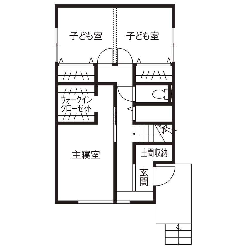 アーキテックス（GROOVY / KANAL HOME / SIMPLE is... / dramacy） 【1000万円台/20坪台/3LDK/間取り図/駐車スペース有】狭小間口5.4ｍ。コンパクトにまとめた2階リビングの間取り図（3LDK）１階
