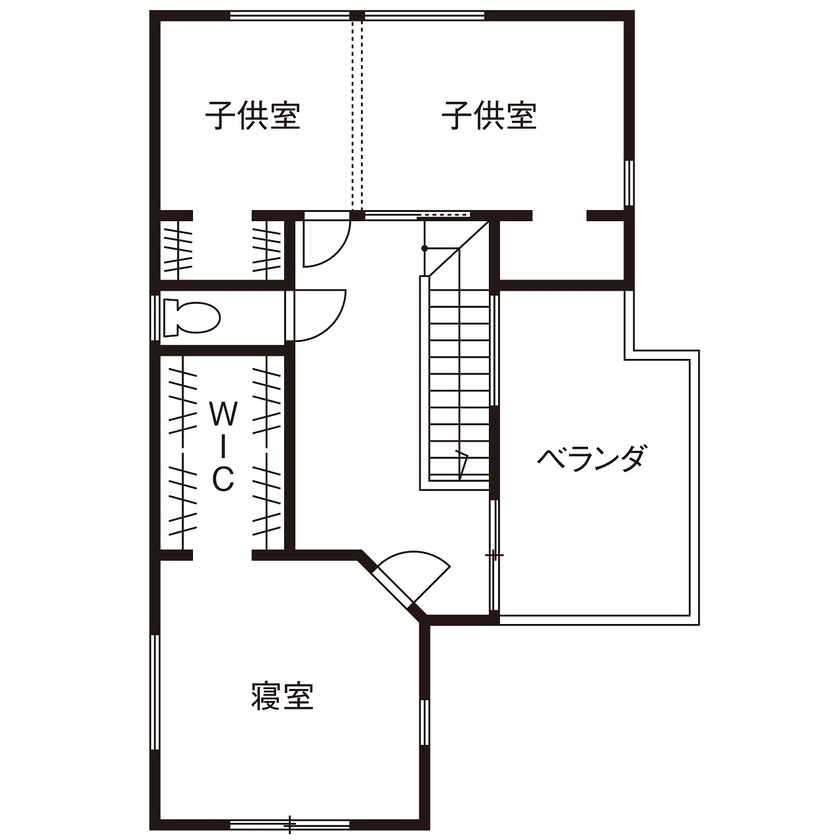 アーキテックス（GROOVY / KANAL HOME / SIMPLE is... / dramacy） 【2階建て/30坪台/3LDK/駐車スペース有/間取り図】シンプルな外観にホテルライクの内観のおしゃれな家の間取り図（3LDK）2階