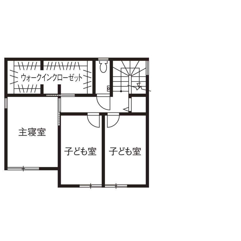 アーキテックス（GROOVY / KANAL HOME / SIMPLE is... / dramacy） 【2000万円台/2階建て/和モダン/30坪台/3LDK/間取り図】無垢材を贅沢に取り入れた和風旅館の佇まいの間取り図（3LDK）２階