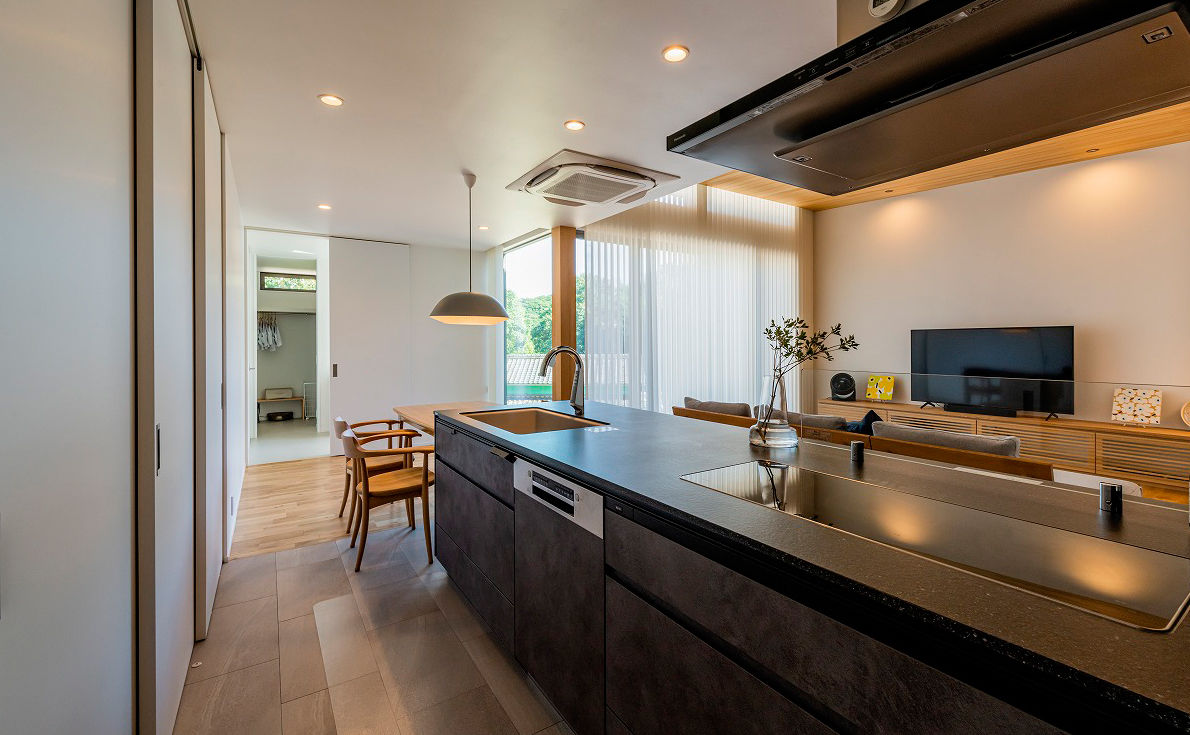 アーキテックス（GROOVY / KANAL HOME / SIMPLE is... / dramacy） 【平屋/三角形の変形地/3LDK/30坪台/間取り図】開放感のある平屋！ポイントは軒のある片流れの大屋根の平屋の建築実例画像15