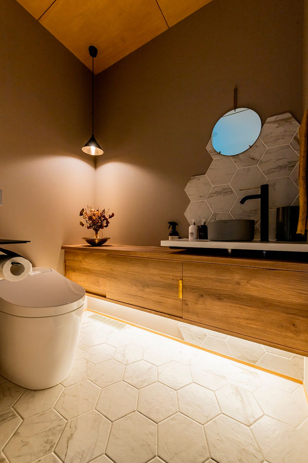 アーキテックス（GROOVY / KANAL HOME / SIMPLE is... / dramacy） 【平屋/三角形の変形地/3LDK/30坪台/間取り図】開放感のある平屋！ポイントは軒のある片流れの大屋根の平屋の建築実例画像18