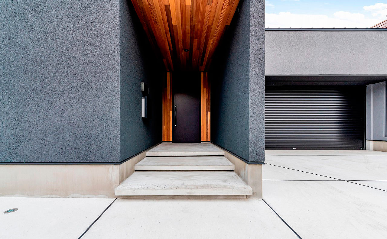 アーキテックス（GROOVY / KANAL HOME / SIMPLE is... / dramacy） 【ビルトインガレージ/40坪台/2階建て】愛車を眺められる至高の間取り。グレー1色のシックなガレージハウスの建築実例画像7