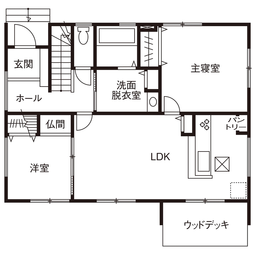 アーキテックス（GROOVY / KANAL HOME / SIMPLE is... / dramacy） 【2階建て/30坪台/4LDK/間取り図】生活スタイルに配慮した動線設計。将来は平屋のように1階で暮らしが完結の間取り図（4LDK）1階