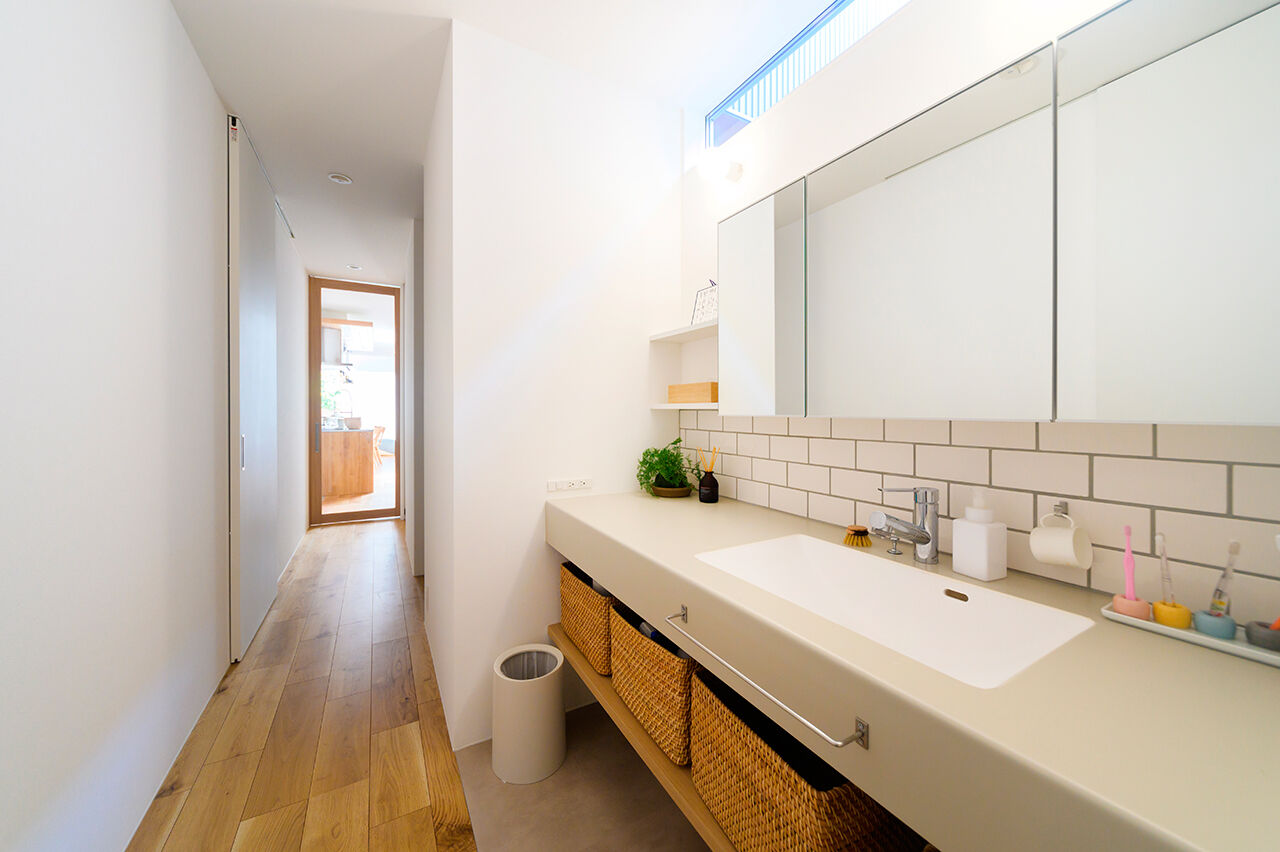 アーキテックス（GROOVY / KANAL HOME / SIMPLE is... / dramacy） 【3000万円台/2階建て/30坪台/4LDK/駐車スペース有/間取り図】土間×吹抜けリビングのある子育てハウスの建築実例画像9