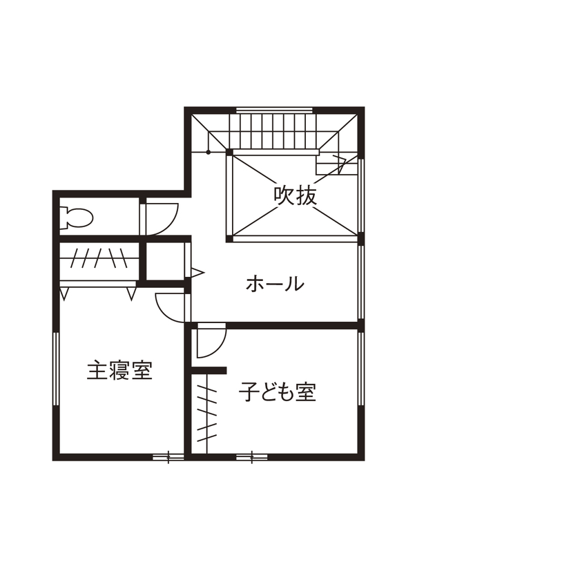 アーキテックス（GROOVY / KANAL HOME / SIMPLE is... / dramacy） 【2000万円台/2階建て/20坪台/コンパクトな家/2LDK/間取り図】コンパクトな土地でも暮らしやすい家を実現！の間取り図（2LDK）２階