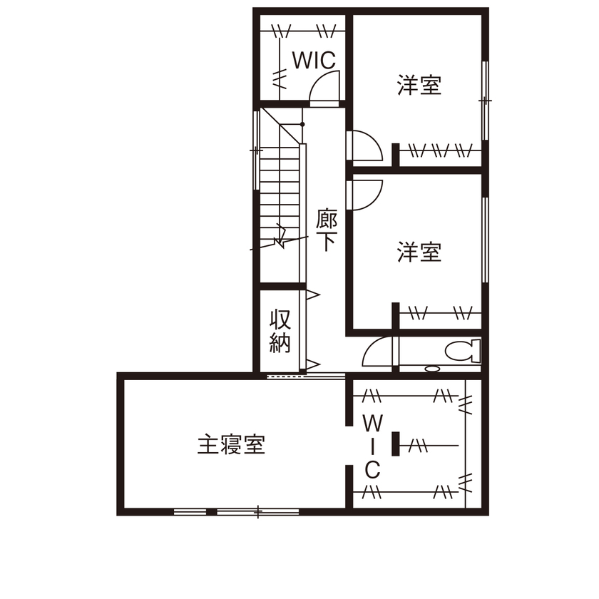 アーキテックス（GROOVY / KANAL HOME / SIMPLE is... / dramacy） 【2000万円台/2階建て/30坪台/3LDK/モダン/間取り図】趣味を満喫しながら暮らす、ニュアンスカラーの住まいの間取り図（3LDK）2階