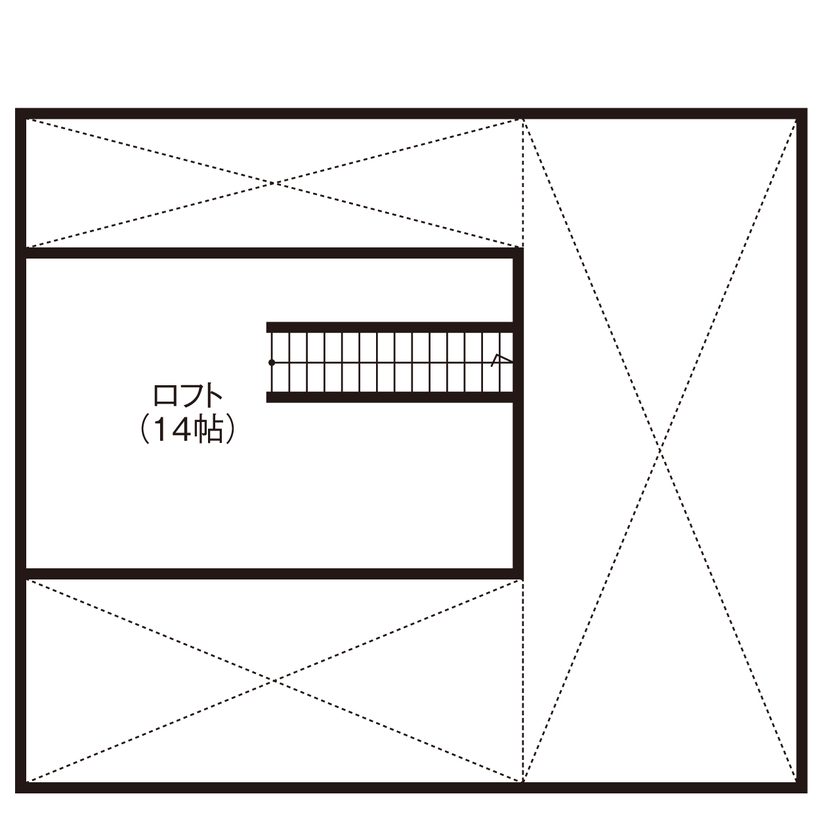 エクセルホーム福島〈会津＆中通りエリア〉 【1000万円台・約25坪／ZEH】規格住宅でも自由に“自分仕様”に。省エネ高性能で快適に暮らせる平屋の間取り図（3LDK＋ロフト）ロフト