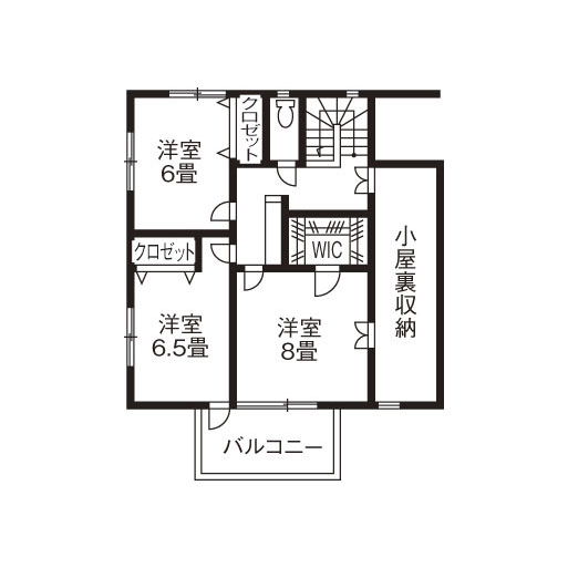広島建設-セナリオハウス- 【55坪｜間取り図有】共有和室を通って、気軽に子世帯に行ける完全分離二世帯住宅の間取り図（3LDK+1LDK）2階