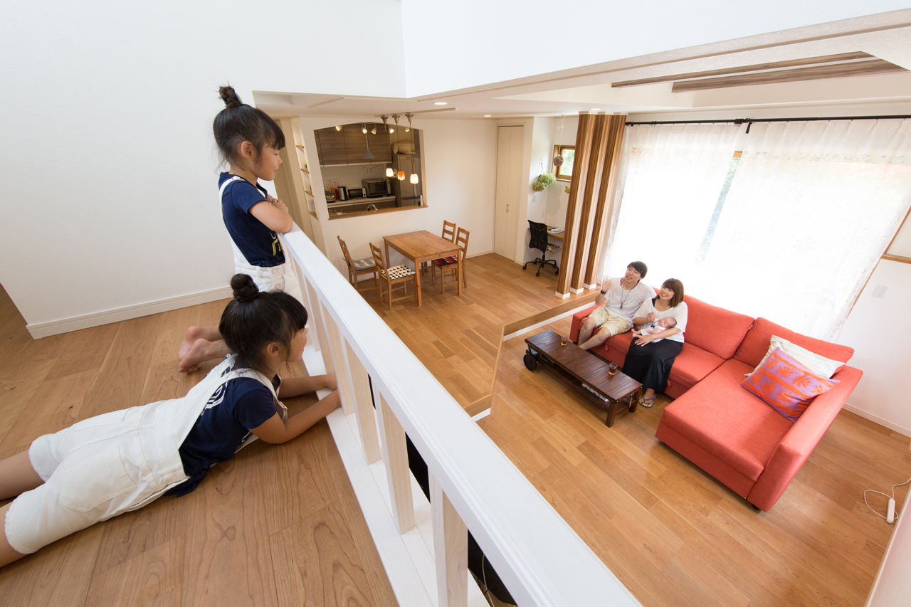 広島建設-セナリオハウス- 【1000万円台｜36坪｜間取り図有】開放的で収納豊富なオシャレ空間。様々なこだわりもスキップフロアで解決の建築実例画像2