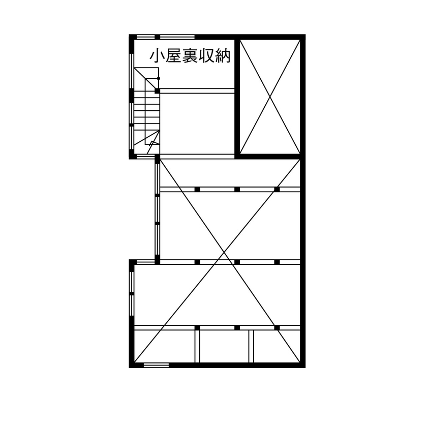 広島建設-セナリオハウス- 【38坪｜間取り図有】自然素材にこだわって子育てしやすく。森の中の様な清々しさに包まれる家の間取り図（2LDK）小屋裏