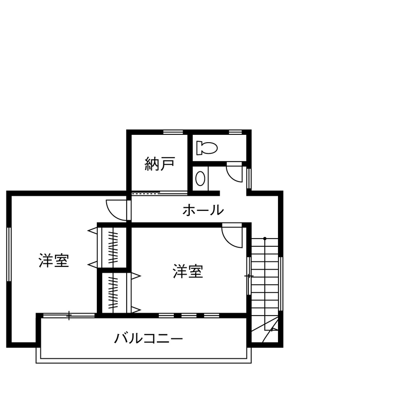 広島建設-セナリオハウス- 【2000万円台｜38坪｜間取り図有】オシャレなカフェ風。トレンドも意識したくつろぎのビンテージスタイルの間取り図（4LDK）2階
