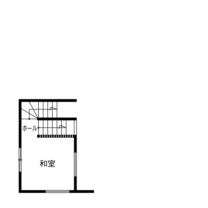 広島建設-セナリオハウス- 【2000万円台｜約36坪｜間取り図】スキップフロアで空間を有効活用して個性的な住まいを実現の間取り図（4LDK）中2階