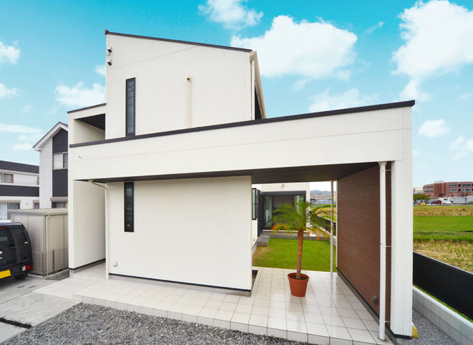 マイトレジャー 【2000万円/39坪/3LDK/間取り有】田園風景になじむリゾート風シンプルモダンの家の建築実例画像4