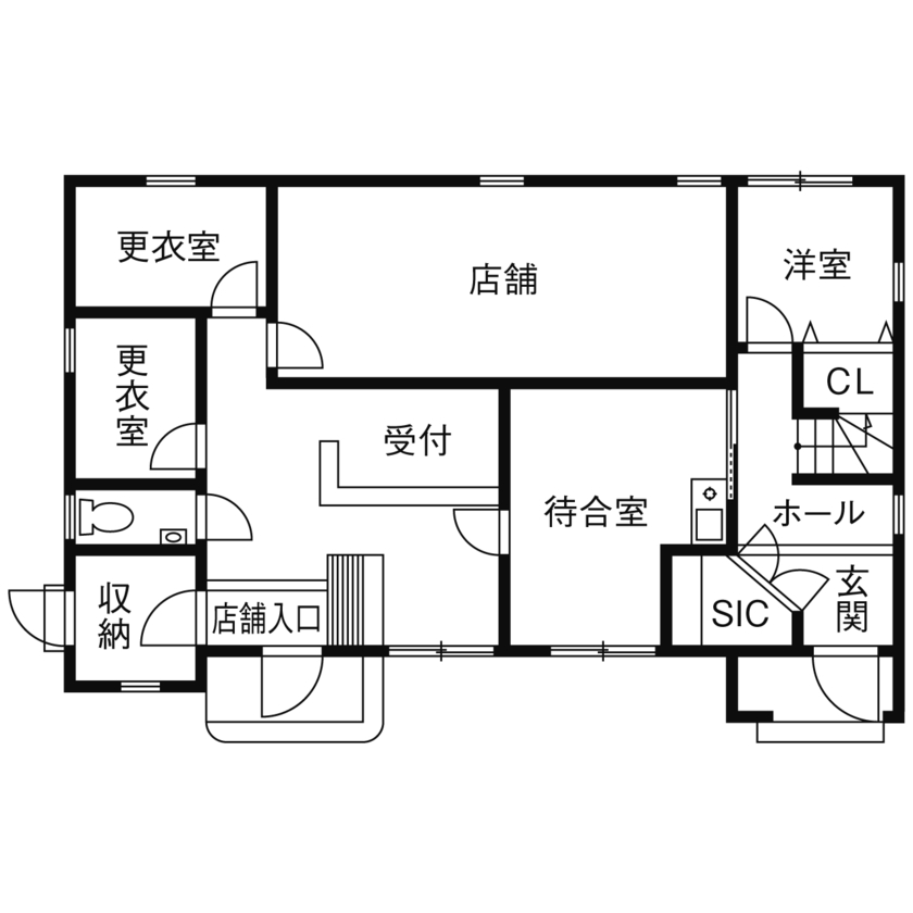 ノーザンハウス 【2409万円｜52.4坪｜店舗併用｜間取り図有】独自のネットワークを活かし、自宅売却の相談にも対応の間取り図（4LDK＋店舗）１階