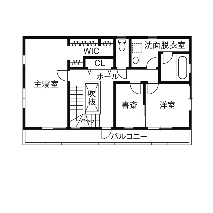ノーザンハウス 【2287万円｜37.5坪｜間取り図有】ペットと楽しく暮らせる工夫が満載！こだわりの輸入住宅を予算内で実現の間取り図（4LDK＋小屋裏収納）２階