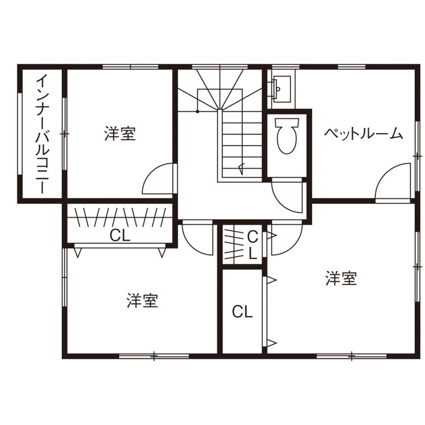 ノーザンハウス 【1958万円｜26.9坪｜長期優良住宅｜間取り図有】パリジャンスタイルの外観が魅力的！ペットも楽しめる家への間取り図（4DK）2階