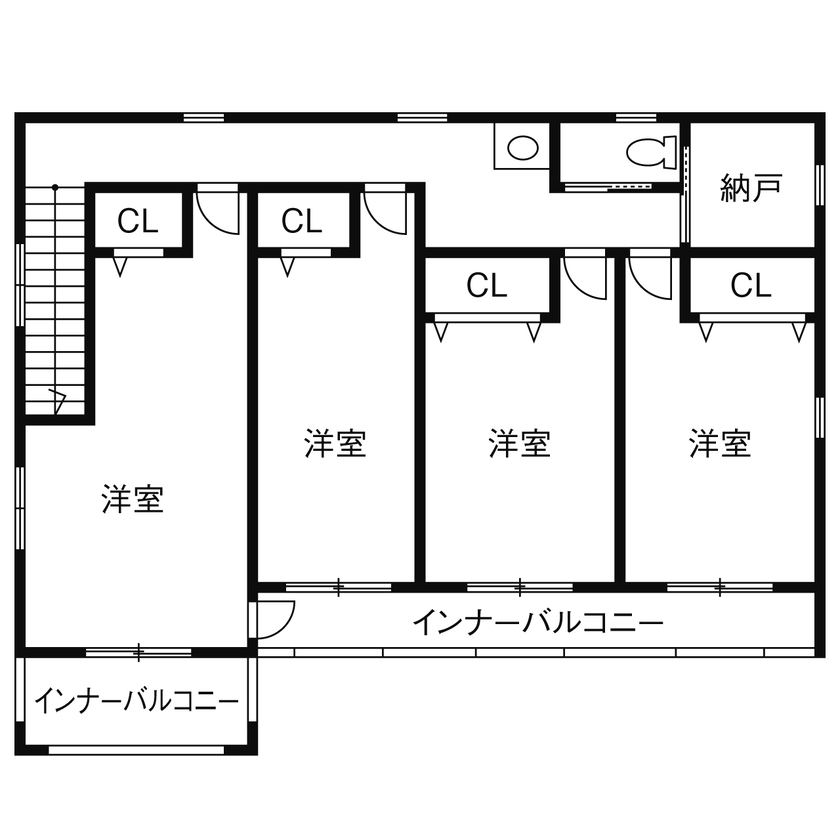 ノーザンハウス 【3900万円｜49.4坪｜間取り図有】幼い頃の憧れを形に。総レンガ仕上げの気品あふれる佇まいの間取り図（6LDK＋納戸）２階