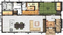 秀光ビルド 【1000万円台/4LDK/一戸建て/間取り図/おしゃれ】白と黒のシンプルデザインと使い易さが両立した大満足の家の間取り図（4LDK）1階