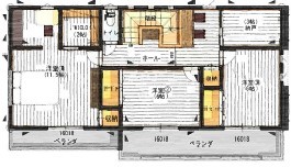 秀光ビルド 【1000万円台/4LDK/一戸建て/間取り図/おしゃれ】白と黒のシンプルデザインと使い易さが両立した大満足の家の間取り図（4LDK）2階