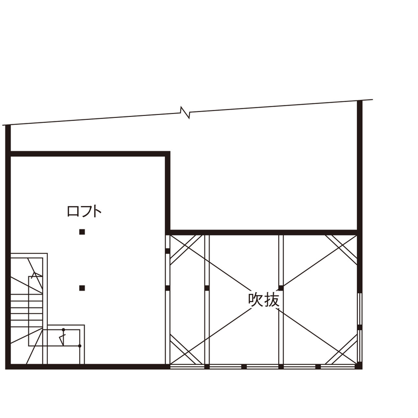 さいが設計工務 【高気密高断熱/自然素材/2階リビング・勾配天井/間取り図】都会の住宅地でプライバシーと開放感を兼備の間取り図（4LDK）ロフト