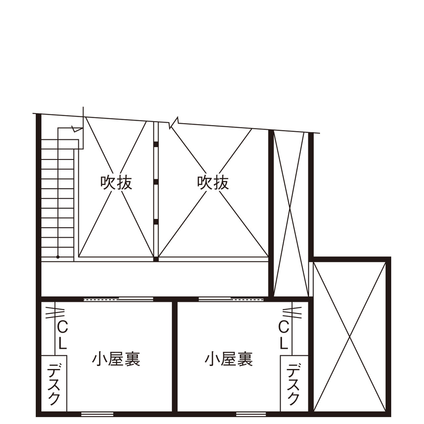 さいが設計工務 【高気密高断熱/漆喰壁・無垢床/2階リビング/間取り図】「暑い」「寒い」を意識せずに暮らす心地よさを堪能の間取り図（2LDK）ロフト