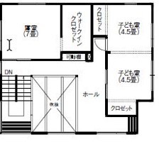 ines HOME (イネスホーム) 【3000～3500万円】ダークブラウンな空間コーディネートがおしゃれな家の間取り図（4LDK）2階